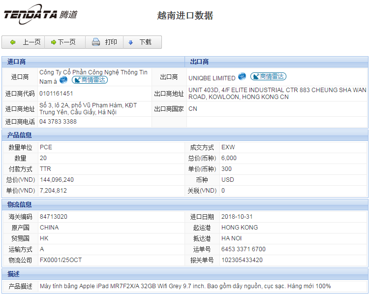 海关数据,进出口数据,进口数据,PA真人国际,贸易,越南